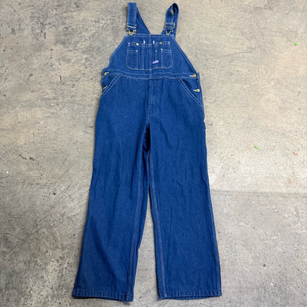Big‎ Smith Blue Bib Cargo Denim Overalls Size 36X30 Classic Western Y2k